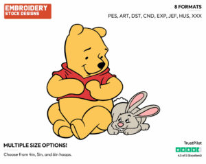 Winnie, Bunny Rabbit - Winnie the Pooh - Winnie the Pooh - Disney Embroidery Design in 3 sizes & 8 formats