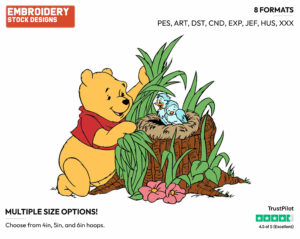 Discovering Baby Birds' Nest - Winnie the Pooh - Winnie the Pooh - Disney Embroidery Design in 3 sizes & 8 formats
