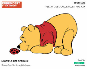 Winnie, Ladybug - Winnie the Pooh - Winnie the Pooh - Disney Embroidery Design in 3 sizes & 8 formats