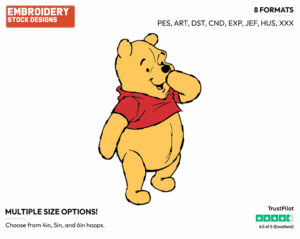 Winnie - Winnie the Pooh - Winnie the Pooh - Disney Embroidery Design in 3 sizes & 8 formats