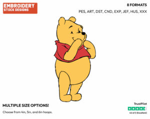 Giggling - Winnie the Pooh - Winnie the Pooh - Disney Embroidery Design in 3 sizes & 8 formats