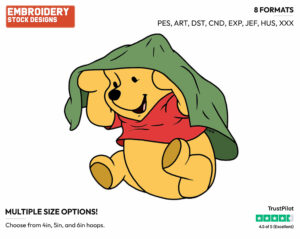 Winnie Hiding Under Blanket - Winnie the Pooh - Winnie the Pooh - Disney Embroidery Design in 3 sizes & 8 formats