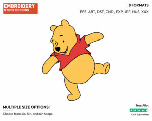 Balancing On One Leg - Winnie the Pooh - Winnie the Pooh - Disney Embroidery Design in 3 sizes & 8 formats