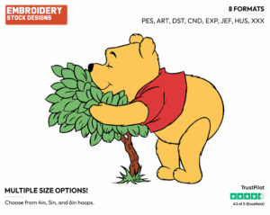 Hugging Tree - Winnie the Pooh - Winnie the Pooh - Disney Embroidery Design in 3 sizes & 8 formats