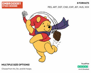Winnie, Pinecone - Winnie the Pooh - Winnie the Pooh - Disney Embroidery Design in 3 sizes & 8 formats