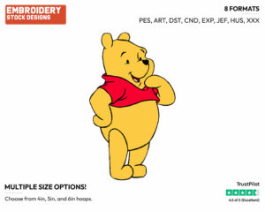 Winnie - Winnie the Pooh - Winnie the Pooh - Disney Embroidery Design in 3 sizes & 8 formats
