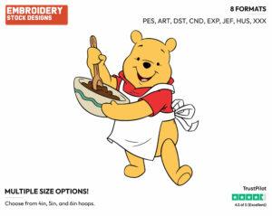 Baking - Winnie the Pooh - Winnie the Pooh - Disney Embroidery Design in 3 sizes & 8 formats