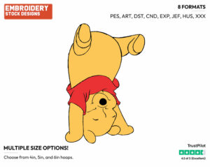 Standing On His Head - Winnie the Pooh - Winnie the Pooh - Disney Embroidery Design in 3 sizes & 8 formats