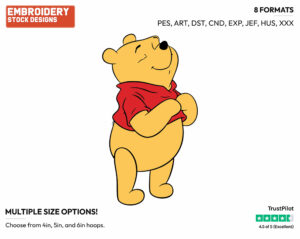 Winnie - Winnie the Pooh - Winnie the Pooh - Disney Embroidery Design in 3 sizes & 8 formats