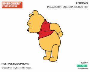 Winnie - Winnie the Pooh - Winnie the Pooh - Disney Embroidery Design in 3 sizes & 8 formats