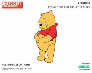 Hungry Winnie The Pooh - Winnie the Pooh - Winnie the Pooh - Disney Embroidery Design in 3 sizes & 8 formats