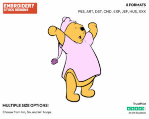 Winnie Yawning, Stretching - Winnie the Pooh - Winnie the Pooh - Disney Embroidery Design in 3 sizes & 8 formats