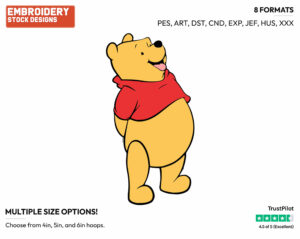 Winnie The Pooh - Winnie the Pooh - Winnie the Pooh - Disney Embroidery Design in 3 sizes & 8 formats