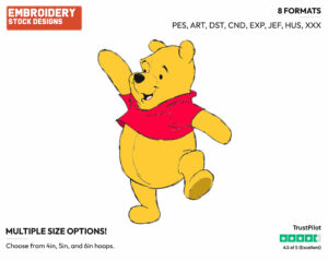 Winnie - Winnie the Pooh - Winnie the Pooh - Disney Embroidery Design in 3 sizes & 8 formats