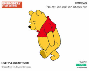 Winnie - Winnie the Pooh - Winnie the Pooh - Disney Embroidery Design in 3 sizes & 8 formats