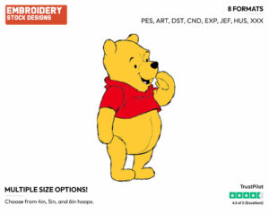 Winnie - Winnie the Pooh - Winnie the Pooh - Disney Embroidery Design in 3 sizes & 8 formats