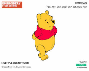 Winnie On A Walk - Winnie the Pooh - Winnie the Pooh - Disney Embroidery Design in 3 sizes & 8 formats