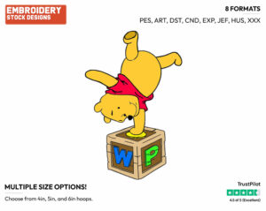 Playing - Winnie the Pooh - Winnie the Pooh - Disney Embroidery Design in 3 sizes & 8 formats