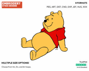 Relaxed Winnie - Winnie the Pooh - Winnie the Pooh - Disney Embroidery Design in 3 sizes & 8 formats