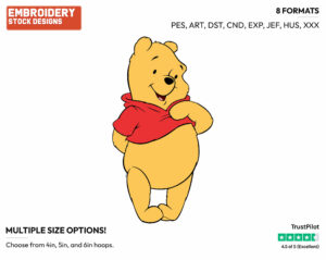 Cute Winnie The Pooh - Winnie the Pooh - Winnie the Pooh - Disney Embroidery Design in 3 sizes & 8 formats