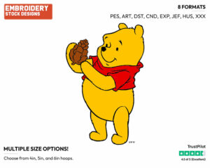 Winnie, Pinecone - Winnie the Pooh - Winnie the Pooh - Disney Embroidery Design in 3 sizes & 8 formats