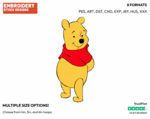 Winnie The Pooh - Winnie the Pooh - Winnie the Pooh - Disney Embroidery Design in 3 sizes & 8 formats