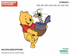 Winnie The Pooh, Trick Honey Pot - Winnie the Pooh - Winnie the Pooh - Disney Embroidery Design in 3 sizes & 8 formats