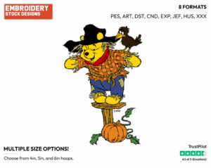 Scarecrow Winnie The Pooh - Winnie the Pooh - Winnie the Pooh - Disney Embroidery Design in 3 sizes & 8 formats