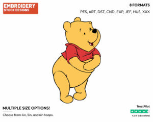 Laughing - Winnie the Pooh - Winnie the Pooh - Disney Embroidery Design in 3 sizes & 8 formats