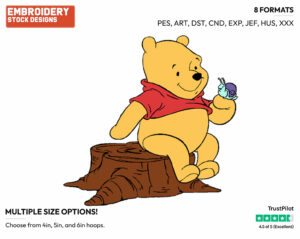 Winnie, Snail - Winnie the Pooh - Winnie the Pooh - Disney Embroidery Design in 3 sizes & 8 formats