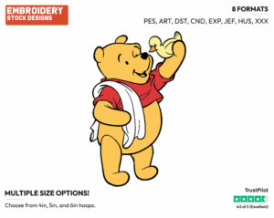 Winnie The Pooh, Rubber Ducky - Winnie the Pooh - Winnie the Pooh - Disney Embroidery Design in 3 sizes & 8 formats