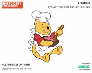 Mixing Something Delicious - Winnie the Pooh - Winnie the Pooh - Disney Embroidery Design in 3 sizes & 8 formats