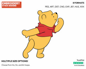 Curious Winnie - Winnie the Pooh - Winnie the Pooh - Disney Embroidery Design in 3 sizes & 8 formats