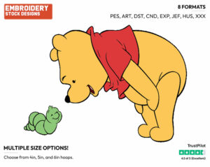 Winnie The Pooh, Caterpillar - Winnie the Pooh - Winnie the Pooh - Disney Embroidery Design in 3 sizes & 8 formats