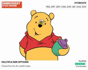 Winnie The Pooh, Bee - Winnie the Pooh - Winnie the Pooh - Disney Embroidery Design in 3 sizes & 8 formats