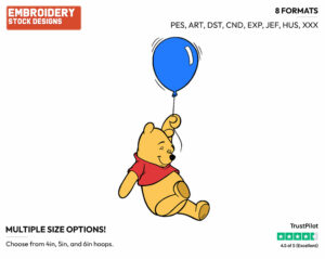 Winnie The Pooh Balloon - Winnie the Pooh - Winnie the Pooh - Disney Embroidery Design in 3 sizes & 8 formats