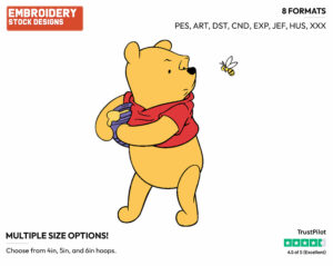 Keeping Honey From Bee - Winnie the Pooh - Winnie the Pooh - Disney Embroidery Design in 3 sizes & 8 formats