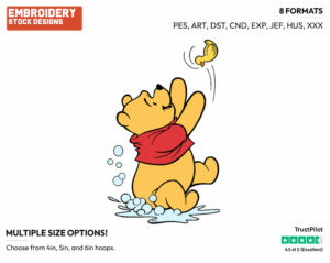 Winnie, Rubber Ducky - Winnie the Pooh - Winnie the Pooh - Disney Embroidery Design in 3 sizes & 8 formats
