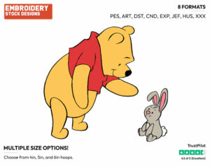 Winnie, Bunny Rabbit - Winnie the Pooh - Winnie the Pooh - Disney Embroidery Design in 3 sizes & 8 formats
