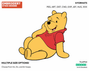 Posing - Winnie the Pooh - Winnie the Pooh - Disney Embroidery Design in 3 sizes & 8 formats