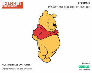 Cute Winnie - Winnie the Pooh - Winnie the Pooh - Disney Embroidery Design in 3 sizes & 8 formats