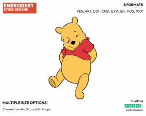 Bashful Winnie - Winnie the Pooh - Winnie the Pooh - Disney Embroidery Design in 3 sizes & 8 formats