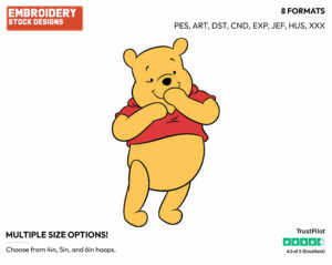 Giggling - Winnie the Pooh - Winnie the Pooh - Disney Embroidery Design in 3 sizes & 8 formats