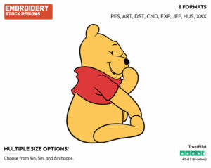 Coy Winnie - Winnie the Pooh - Winnie the Pooh - Disney Embroidery Design in 3 sizes & 8 formats