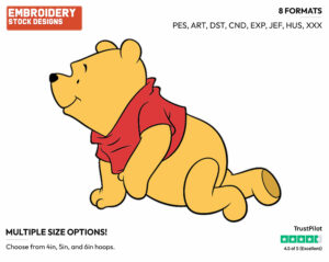 Crawling - Winnie the Pooh - Winnie the Pooh - Disney Embroidery Design in 3 sizes & 8 formats