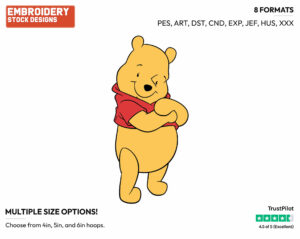 Cute Winnie - Winnie the Pooh - Winnie the Pooh - Disney Embroidery Design in 3 sizes & 8 formats