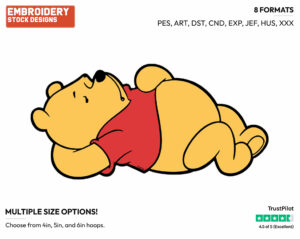 Sleeping - Winnie the Pooh - Winnie the Pooh - Disney Embroidery Design in 3 sizes & 8 formats