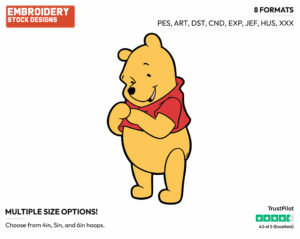 Cute Winnie - Winnie the Pooh - Winnie the Pooh - Disney Embroidery Design in 3 sizes & 8 formats