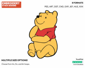Thinking - Winnie the Pooh - Winnie the Pooh - Disney Embroidery Design in 3 sizes & 8 formats