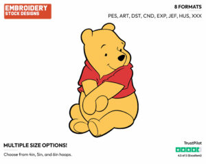 Cute - Winnie the Pooh - Winnie the Pooh - Disney Embroidery Design in 3 sizes & 8 formats